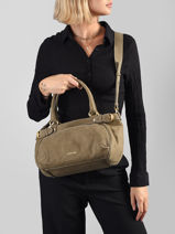 Petit Sac Lune En Cuir Nubuck Vanessa bruno Vert lune 3V40920-vue-porte