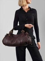 Sac Port� �paule Tresse Cuir Gerard darel Marron tresse DES01478-vue-porte