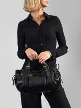 Satchel Bubble Leather Gerard darel Black bubble DES67428-vue-porte