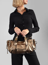 Satchel Bubble Leather Gerard darel Gold bubble DES67429-vue-porte