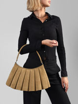 Shoulder Bag Lenglen Leather Lacoste Beige lenglen NU5468DX-vue-porte
