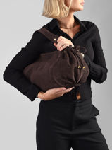 Sac Port� �paule Studio Cuir Gerard darel Marron studio DES01477-vue-porte