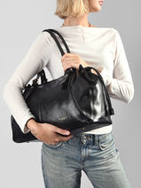 Sac Port� �paule Shinny Flora & co Noir shinny F7578-vue-porte