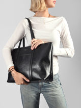 Sac Port� �paule Shinny Flora & co Noir shinny F9980-vue-porte