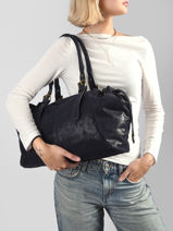 Shoulder Bag Lace A4 Mandoline Blue lace 27691-vue-porte