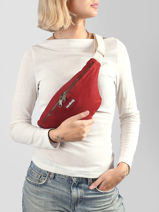 Sac Banane S Olivia Hindbag Rouge best seller OLI-vue-porte