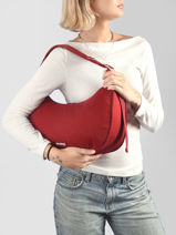Shoulder Bag Bianca Cotton Hindbag Red best seller BIANCA-vue-porte