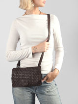 Shoulder Bag Heritage Leather Biba Brown heritage KA27-vue-porte