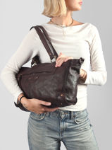 Sac Bandouli�re Heritage Cuir Biba Marron heritage AKA2L-vue-porte