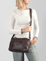 Shoulder Bag Heritage Leather Biba Brown heritage AKA3L-vue-porte