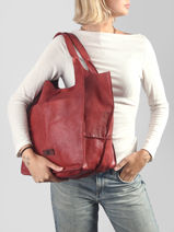 Sac Port� �paule Heritage Cuir Biba Rouge heritage HOM1L-vue-porte