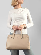 Satchel Th Joy Tommy hilfiger Beige th joy AW19067-vue-porte