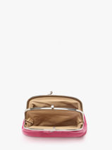 Coin Purse Leather Hexagona Pink coconut E77271-vue-porte