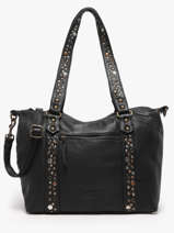 Sac Port� �paule Brooklyn Cuir Basilic pepper Noir brooklyn BBRO04