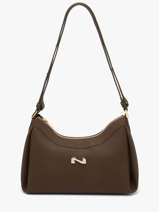 Sac Port� �paule Maia Cuir Nathan baume Marron nymphea 6