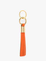 Leather Premier Flirt Key Chain Lancel Orange charms A12922