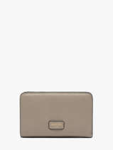 Compact Leather Ninon Zip Wallet Lancel Beige ninon A11123