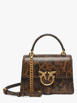 Sac Bandouli�re Love Bag Icon Cuir Pinko Marron love bag icon 71A3E5