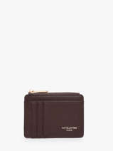 Portefeuille David jones Marron saffiano 3