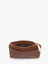 Wallet David jones Brown saffiano 3-vue-porte