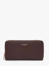 Portefeuille David jones Marron saffiano P160510B