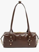 Shoulder Bag Shiny Sauvage Leather Milano Brown shiny sauvage SS26065
