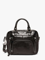 Sac Bandouli�re Baby Macy Cuir Nat et nin Noir vintage BABYMACY