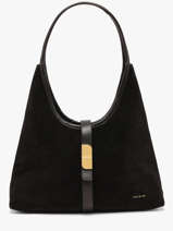 Sac Port� �paule Vintage Cuir Nat et nin Noir vintage ROMEO