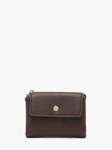 Coin Purse With Card Holder Grained Flora & co Brown grained F5019