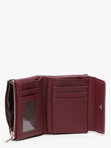 Coin Purse With Card Holder Grained Flora & co Red grained F5019-vue-porte