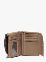 Coin Purse With Card Holder Grained Flora & co Beige grained F5019-vue-porte