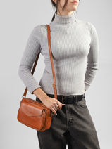 Shoulder Bag Shiny Sauvage Leather Milano Brown shiny sauvage SS25067-vue-porte