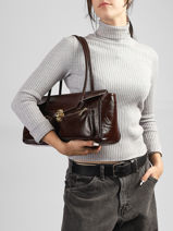 Baguette Shiny Sauvage Cuir Milano Marron shiny sauvage SS26063-vue-porte