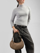 Shoulder Bag Dewashed Leather Milano Gray dewashed DE26063-vue-porte