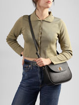 Sac Bandouli�re Caviar Cuir Milano Noir caviar CA26068-vue-porte