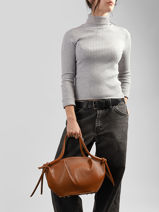 Sac Port� Main Caviar Cuir Milano Marron caviar CA26062-vue-porte