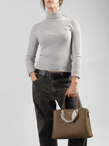 Sac Port� Main Grained Gallantry Marron grained 1-vue-porte