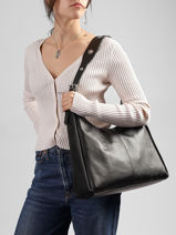 Supple Leather Tina Shoulder Bag Nat et nin Black vintage TINA-vue-porte