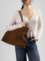 A4 Size Shoulder Bag Vintage Nat et nin Brown vintage PABLO-vue-porte