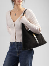 Shoulder Bag Vintage Leather Nat et nin Black vintage ROMEO-vue-porte