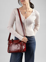 Leather Baby Macy Crossbody Bag Nat et nin Red vintage BABYMACY-vue-porte