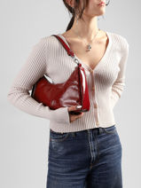 Shoulder Bag Vintage Leather Nat et nin Red vintage REJINA-vue-porte
