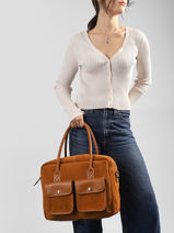 A4 Size Satchel La Suite Leather Paul marius Brown la suite DANDYSUI-vue-porte