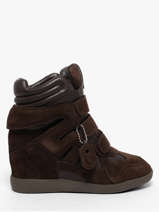 Wedge Sneakers Mavis In Leather Steve madden Brown women 11005696