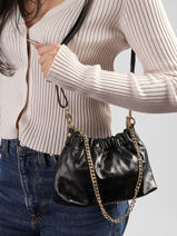 Shoulder Bag Shiny Sauvage Leather Milano Black shiny sauvage SS26062-vue-porte
