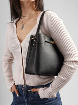 Sac Port� �paule Saffiano David jones Noir saffiano 4-vue-porte