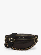 Sac Banane Cuir Mila louise Noir vintage 23689E1