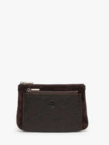 Coin Purse Leather Mila louise Brown vintage 3802VE1
