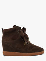 Sneakers Talon Compens� En Cuir Steve madden Marron women 11005881