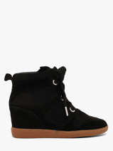 Wedge Sneakers In Leather Steve madden Black women 11005881